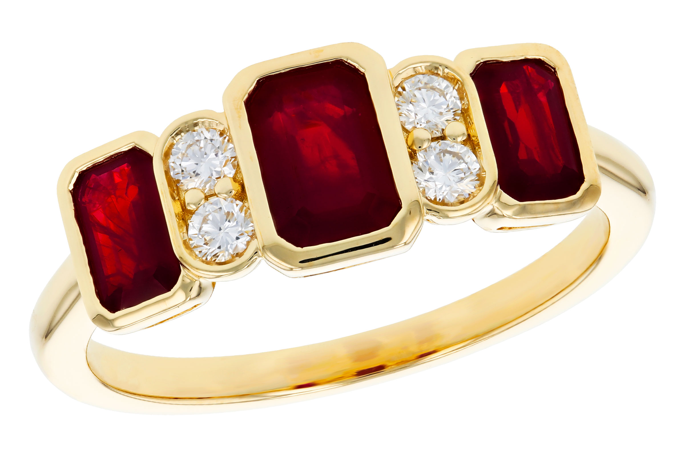 14K Yellow Gold Ruby Ring