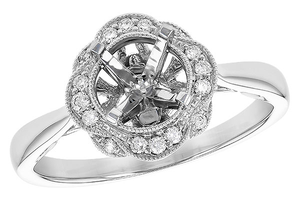 14K White Gold Diamond Semi-Mount Ring