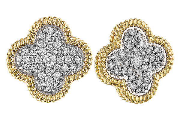 14K Yellow Gold Diamond Earrings