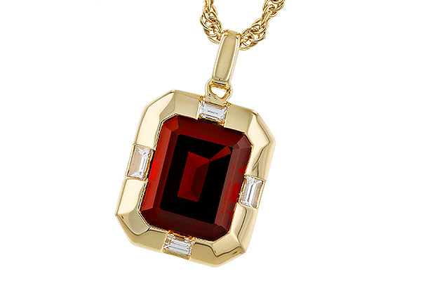 14K Yellow Gold Garnet Necklace