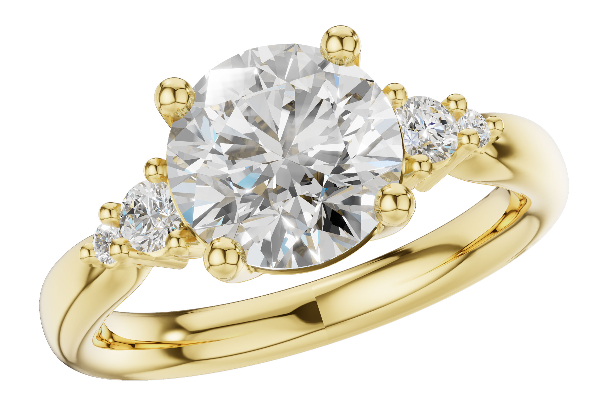 14K Yellow Gold Diamond Semi-Mount Ring