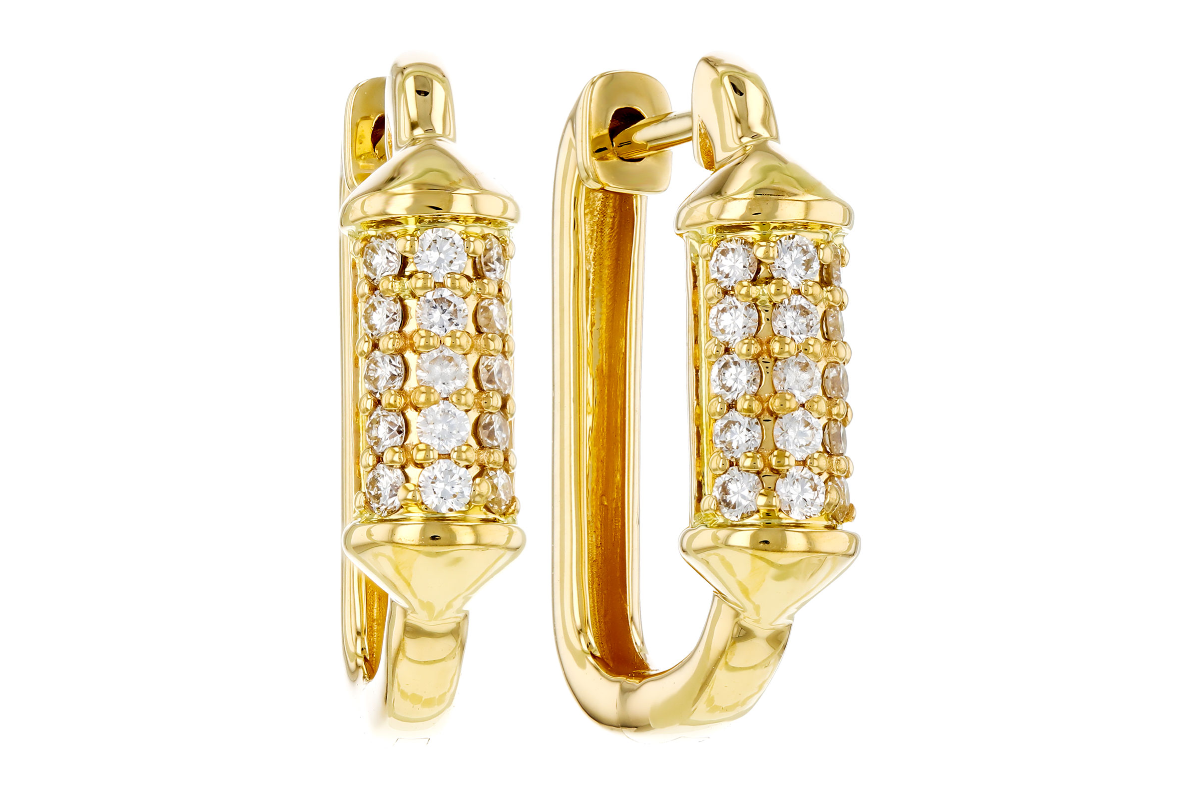 14K Yellow Gold Diamond Earrings