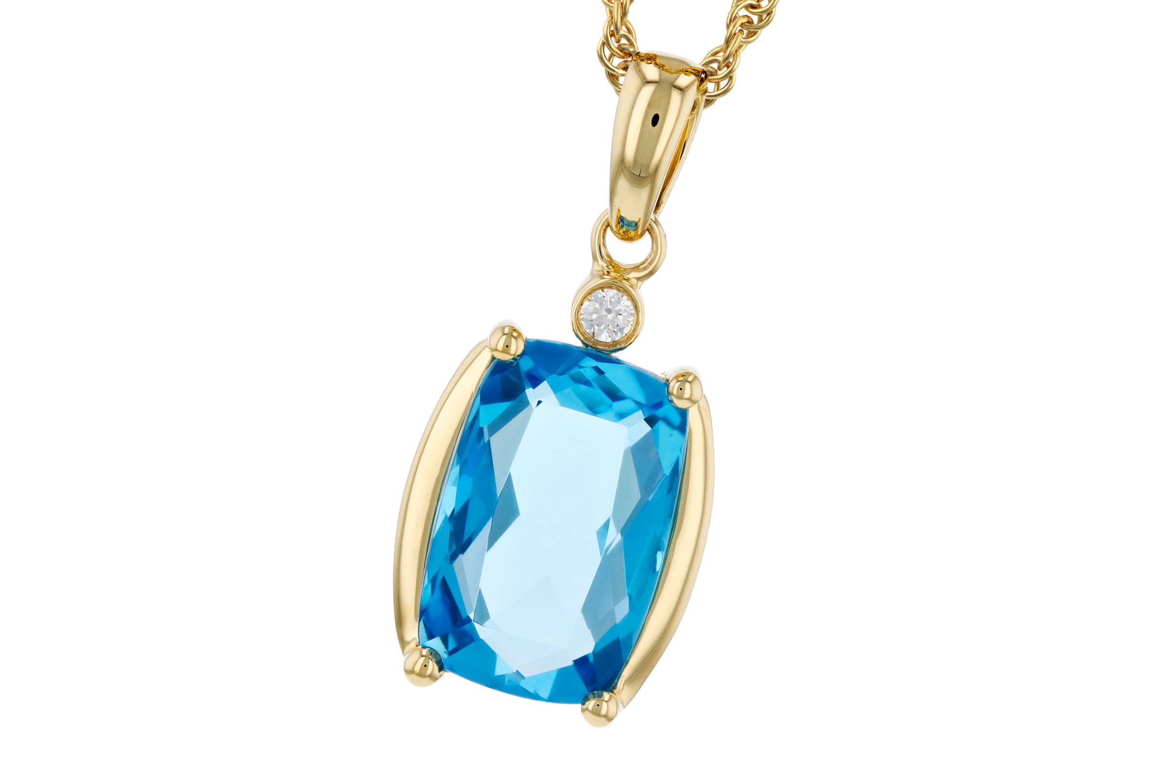 14K Yellow Gold Topaz Necklace