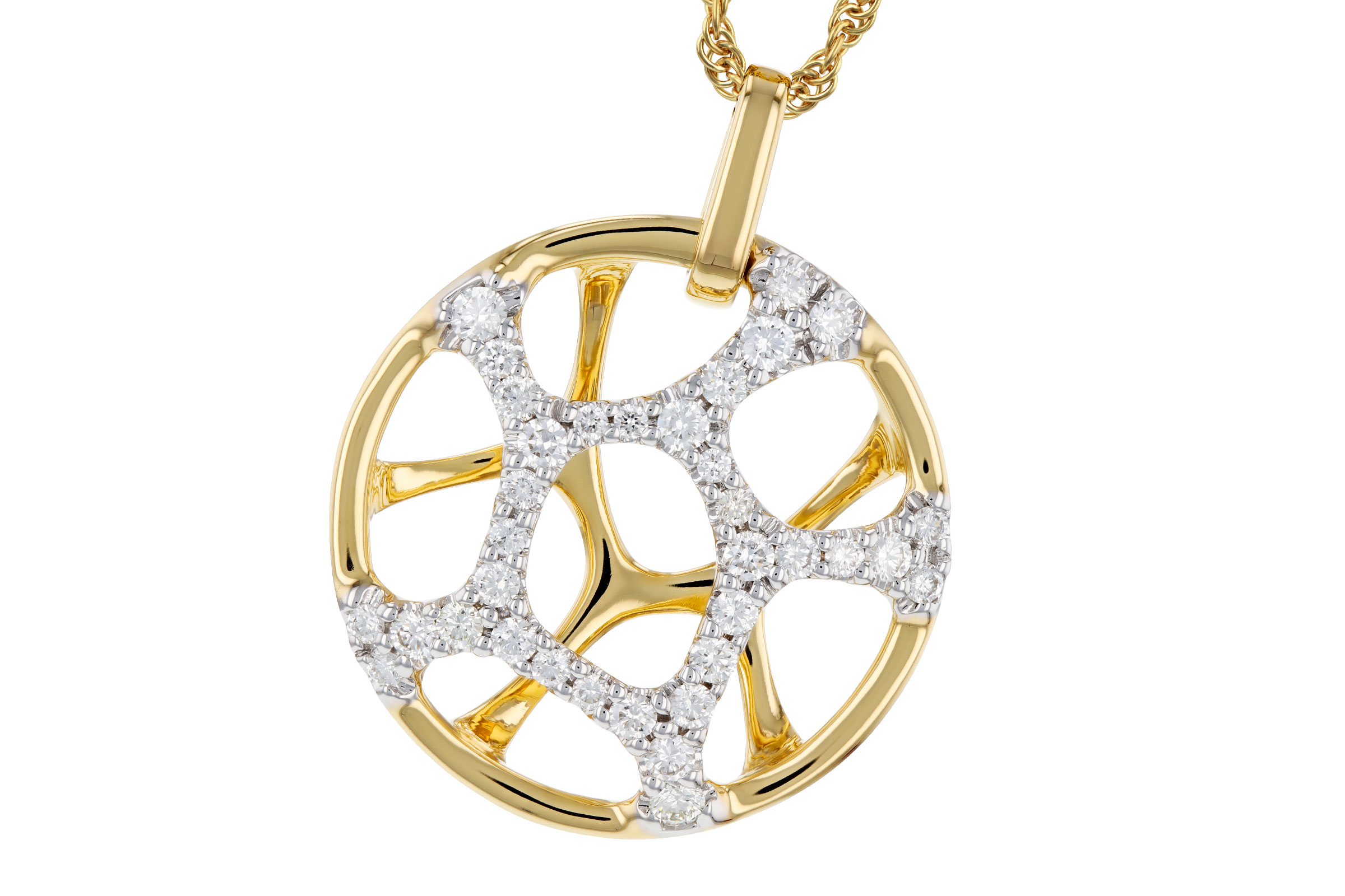 14K Yellow Gold Diamond Necklace