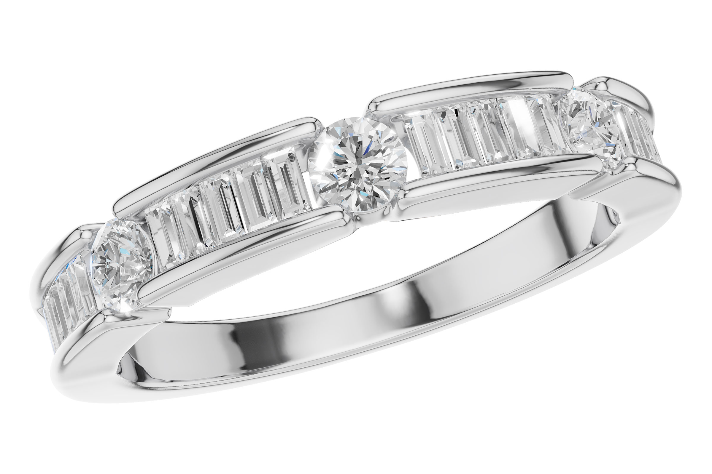 14K White Gold Diamond Anniversary Band