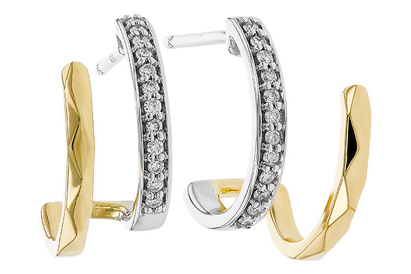14K Two-Tone Diamond Earrings