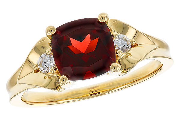 14K Yellow Gold Garnet Ring