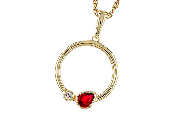 14K Yellow Gold Ruby Necklace