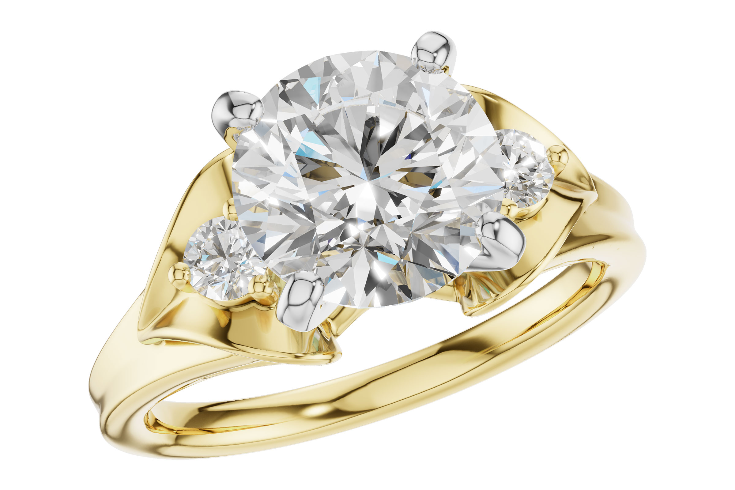 14K Yellow Gold Diamond Semi-Mount Ring
