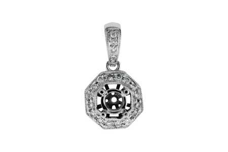 14K White Gold Diamond Pendant