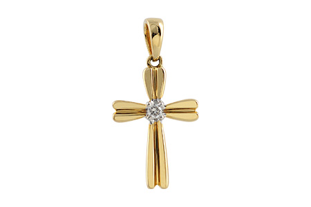 14K Yellow Gold Diamond Pendant