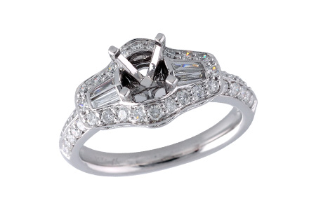 14K White Gold Diamond Semi-Mount Ring