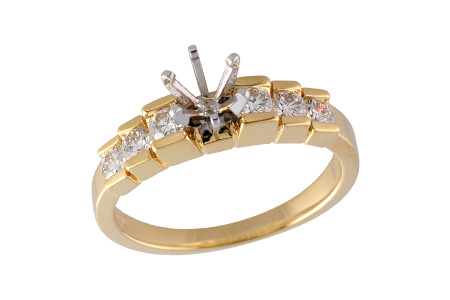 14K Yellow Gold Diamond Semi-Mount Ring