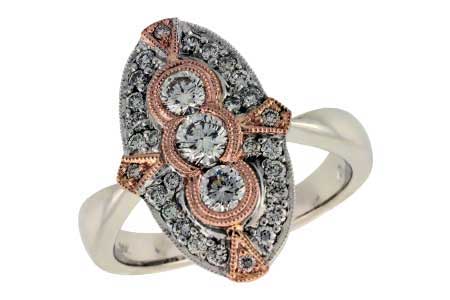 14K Two-Tone Diamond Ring