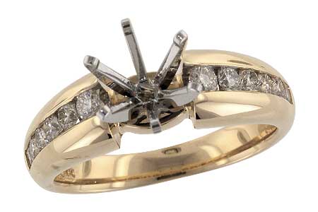14K Yellow Gold Diamond Semi-Mount Ring