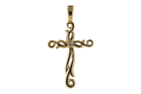 14K Yellow Gold Diamond Pendant