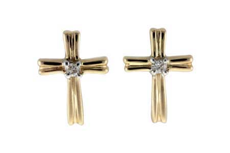 14K Yellow Gold Diamond Earrings