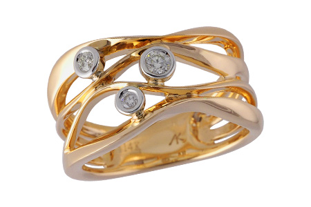 14K Yellow Gold Diamond Anniversary Band
