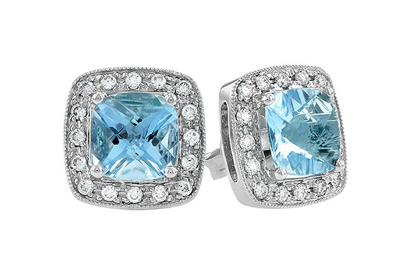 14K White Gold Aquamarine Earrings