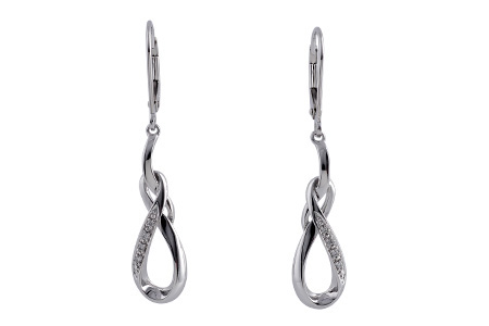 14K White Gold Diamond Earrings