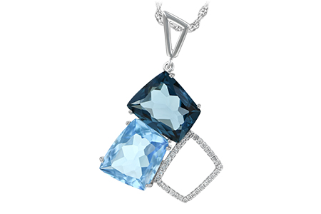 14K White Gold Topaz Necklace