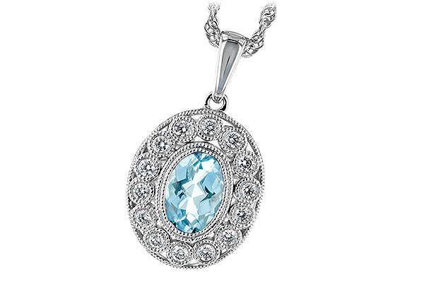 14K White Gold Aquamarine Necklace