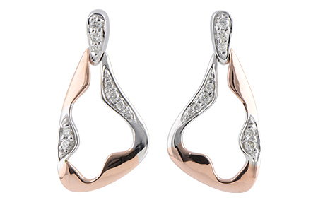 14K Two-Tone Diamond Earrings