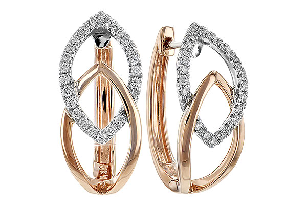 14K Two-Tone Diamond Earrings