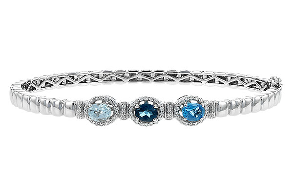 14K White Gold Topaz Bracelet