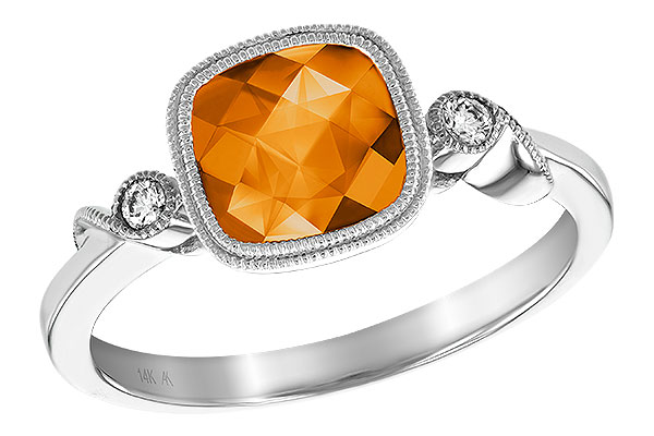 14K White Gold Citrine Ring