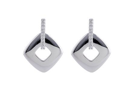 14K White Gold Diamond Earrings