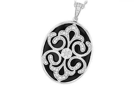 14K White Gold Diamond Necklace
