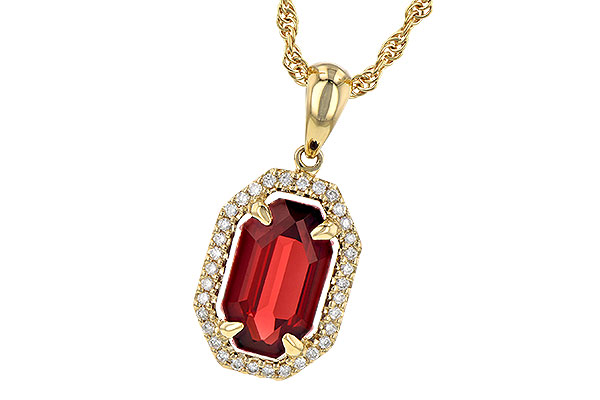 14K Yellow Gold Garnet Necklace