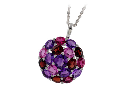 14K White Gold Amethyst Necklace