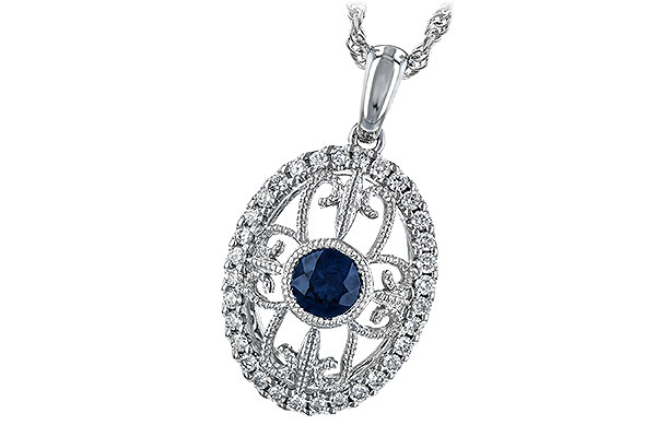 14K White Gold Sapphire Necklace
