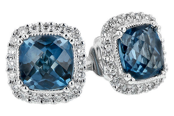 14K White Gold Topaz Earrings