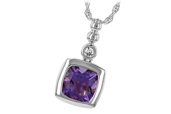 14K White Gold Amethyst Necklace