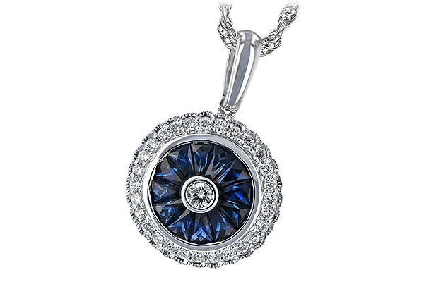 14K White Gold Sapphire Necklace