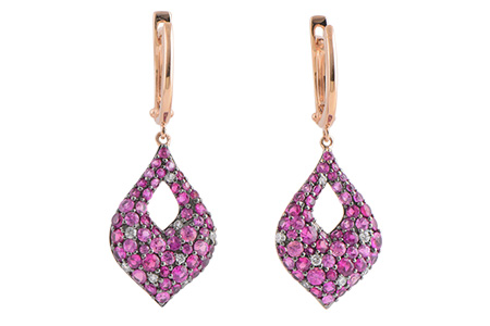 14K Rose Gold Sapphire Earrings