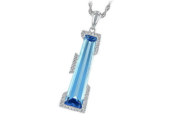 14K White Gold Topaz Necklace