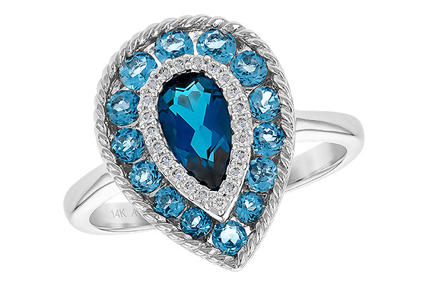 14K White Gold Topaz Ring