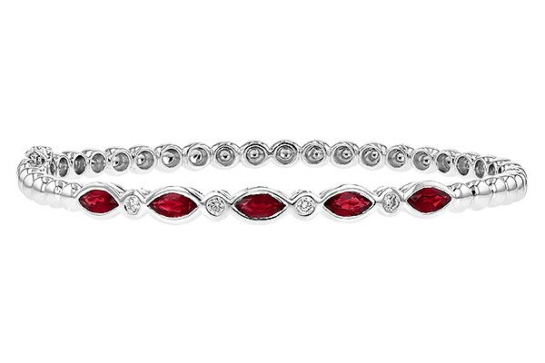 14K White Gold Ruby Bracelet