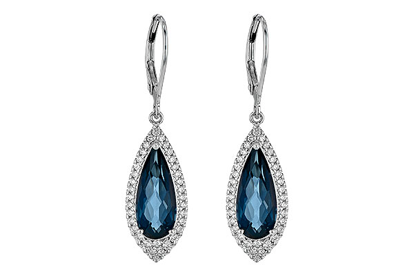 14K White Gold Topaz Earrings