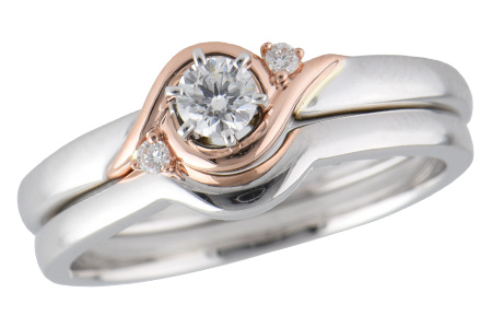 14K Two-Tone Diamond Wedding Set