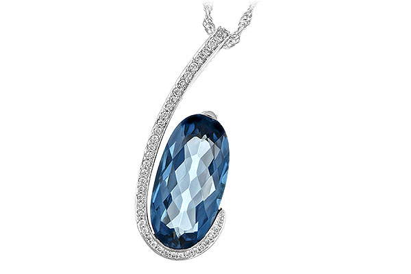 14K White Gold Topaz Necklace