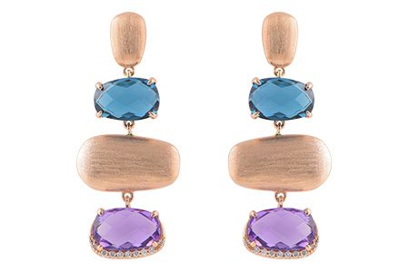 14K Rose Gold Amethyst Earrings
