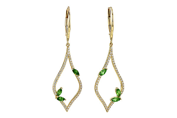 14K Yellow Gold Garnet Earrings