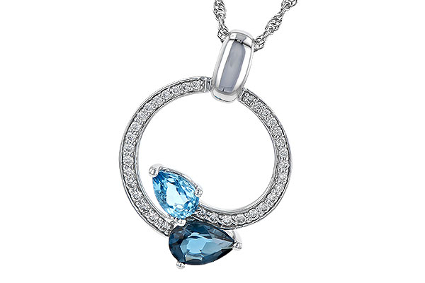 14K White Gold Topaz Necklace