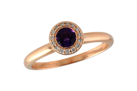 14K Rose Gold Amethyst Ring