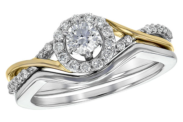 14K Two-Tone Diamond Wedding Set
